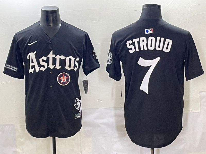Men 2025 Houston Astros #7 Stroud Black Five generations Joint Name Nike MLB Jersey style 15->houston astros->MLB Jersey